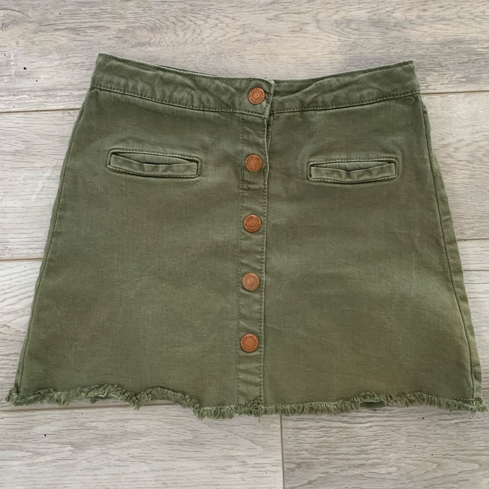 Green Denim Zara Skirt
